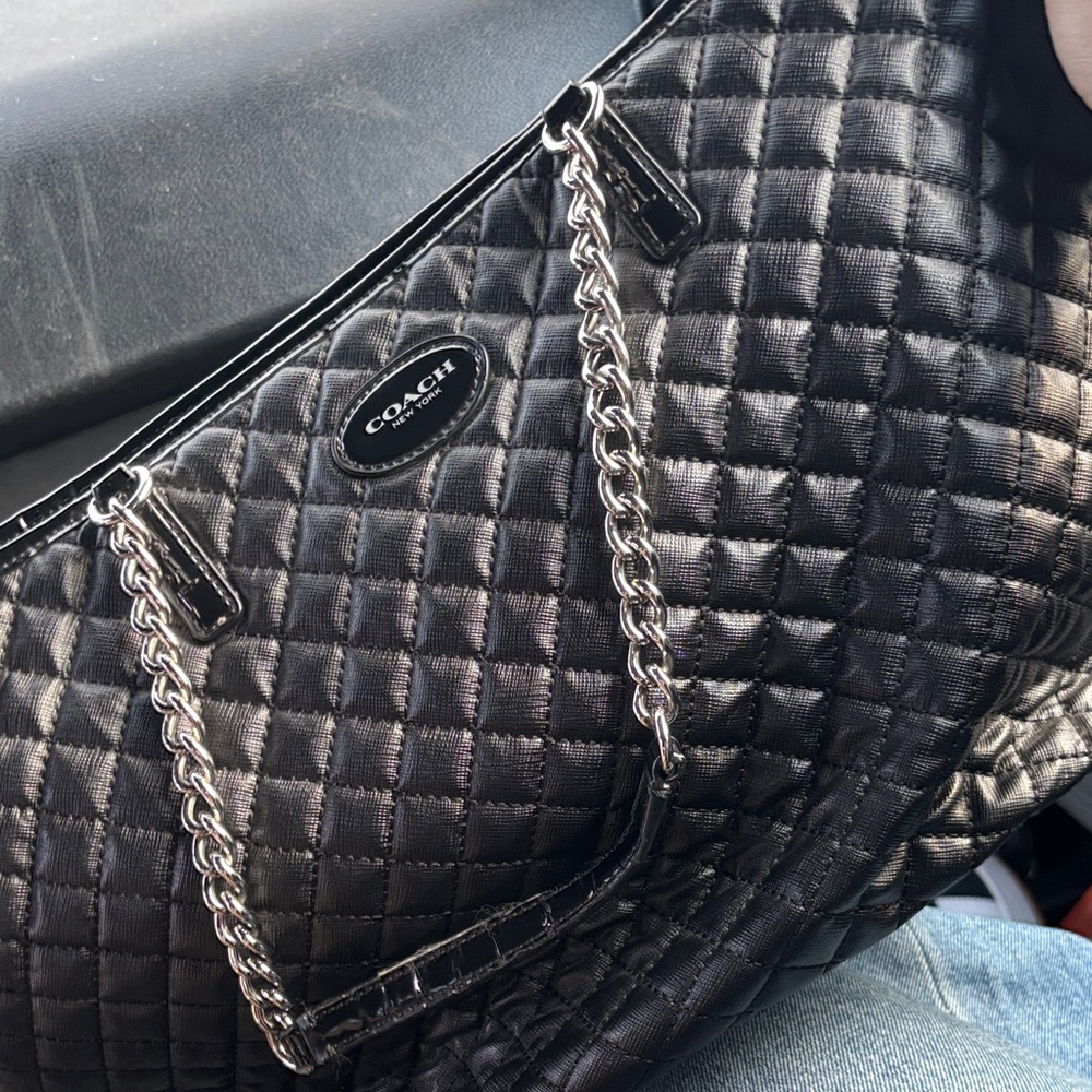Coach Quilted Black Shoulder Bag